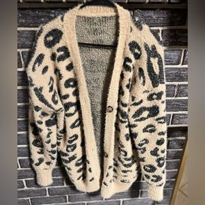Vestidos Leopard Print Cardigan